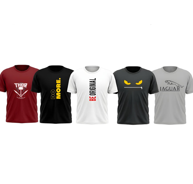 Pack OF 5 Premium Quality Printed  T-Shirts