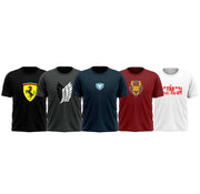 Pack OF 5 Premium Quality Printed  T-Shirts